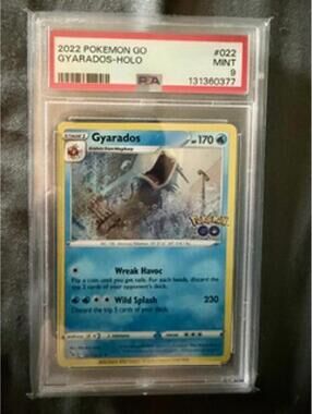 2022 Pokemon GO Gyarados Holo Graded Card Mint 9